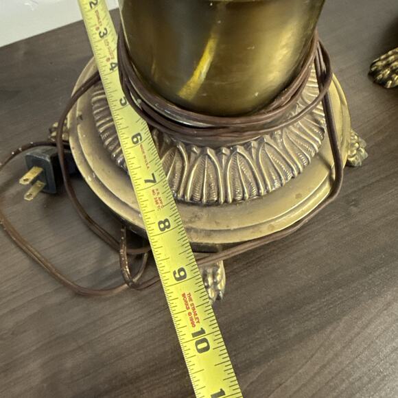Vintage Pair Set STIFFEL Brass Table Lamps 36” tall Pillar Clawfoot Ornate‎ MCM - Picture 7 of 9